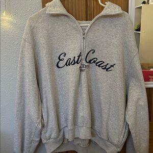 Hollister Light Gray East Coast Half-Zip Pullover